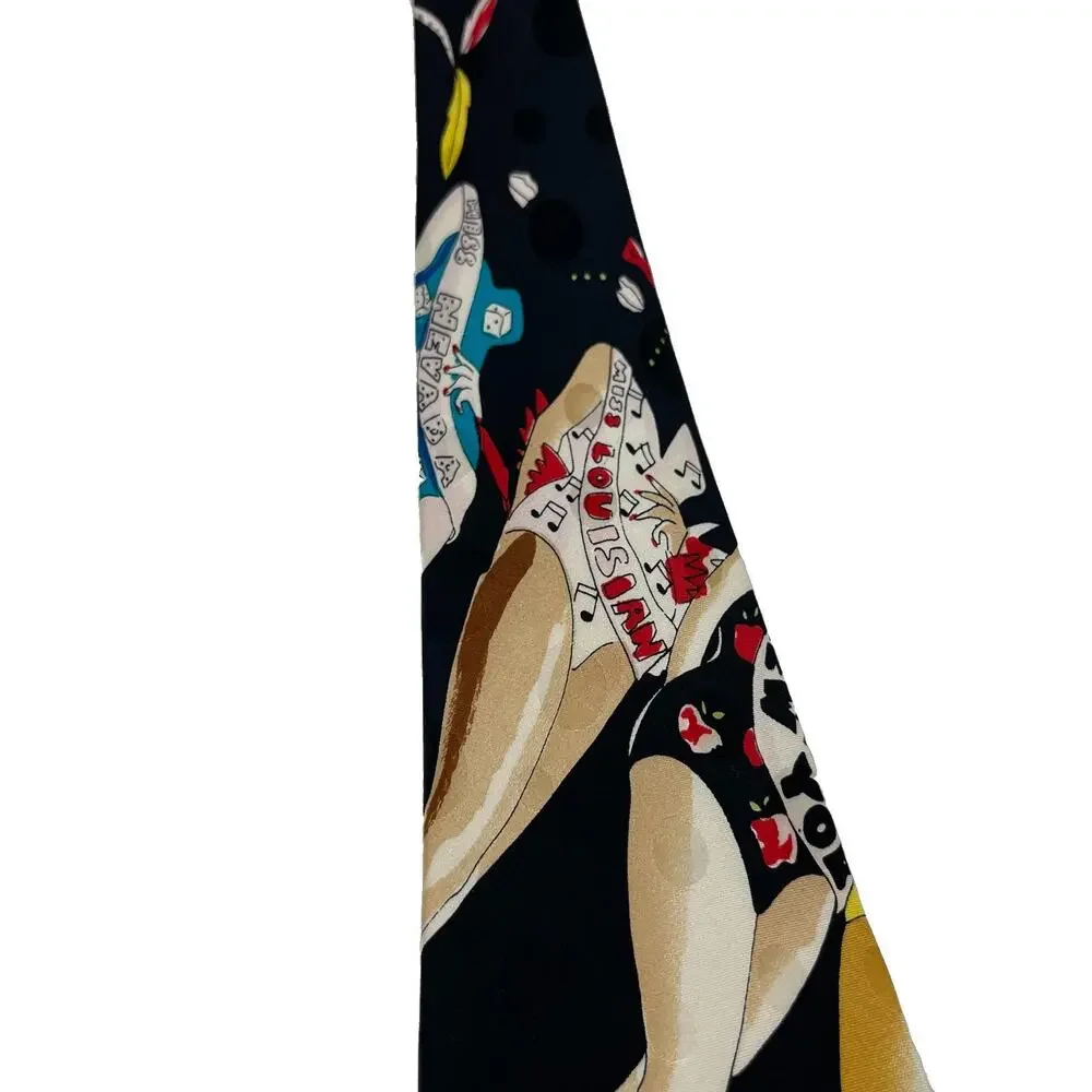 Nicole Miller Vintage Novelty Necktie Pageant Pinup Girls 100% Silk